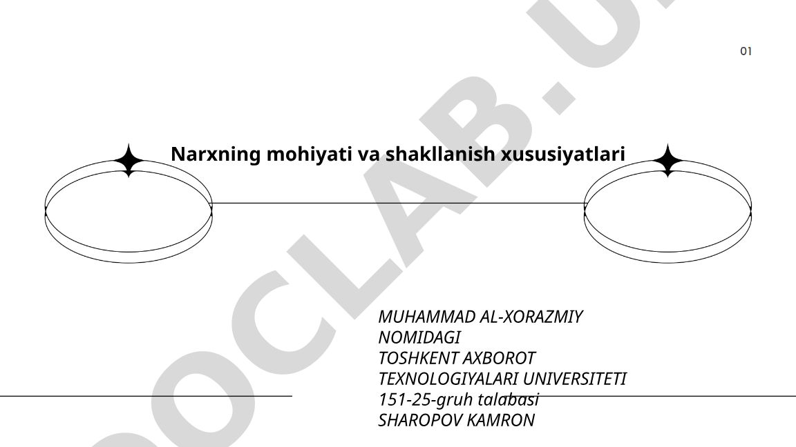 Narxning mohiyati va shakllanish xususiyatlari