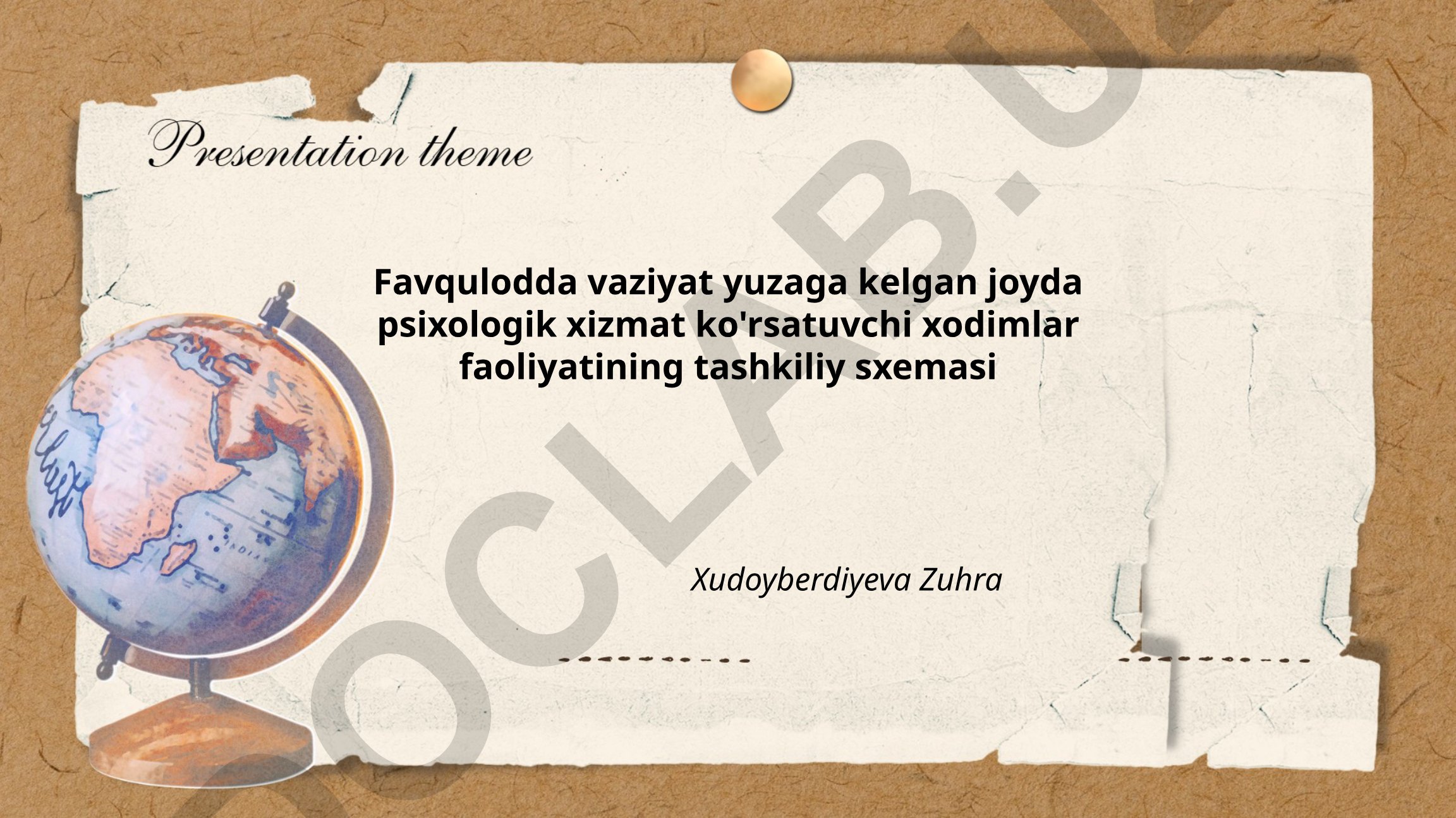 Favqulodda vaziyatlarda psixologik xizmat ko'rsatuvchi xodimlar faoliyatining tashkiliy sxemasi
