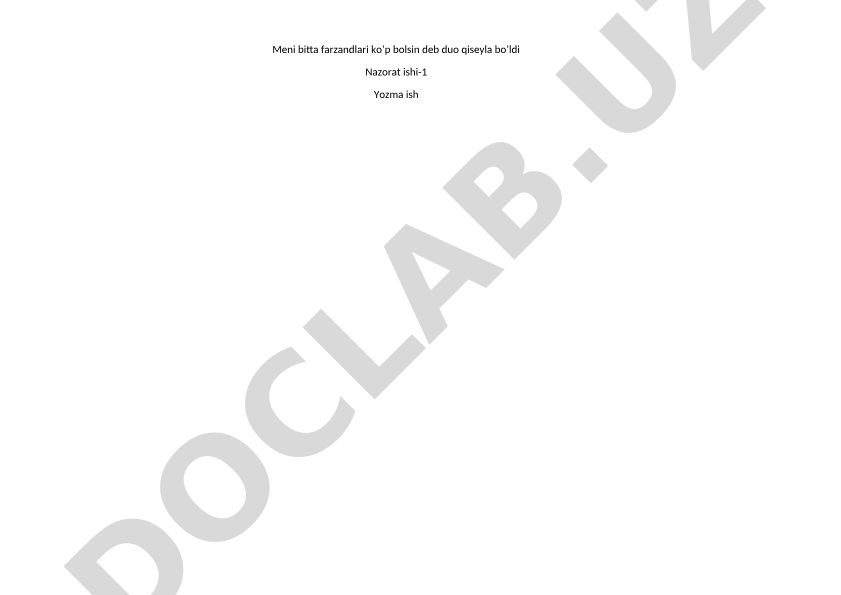 Matematika nazorat ishi 1-variant va 2-variant