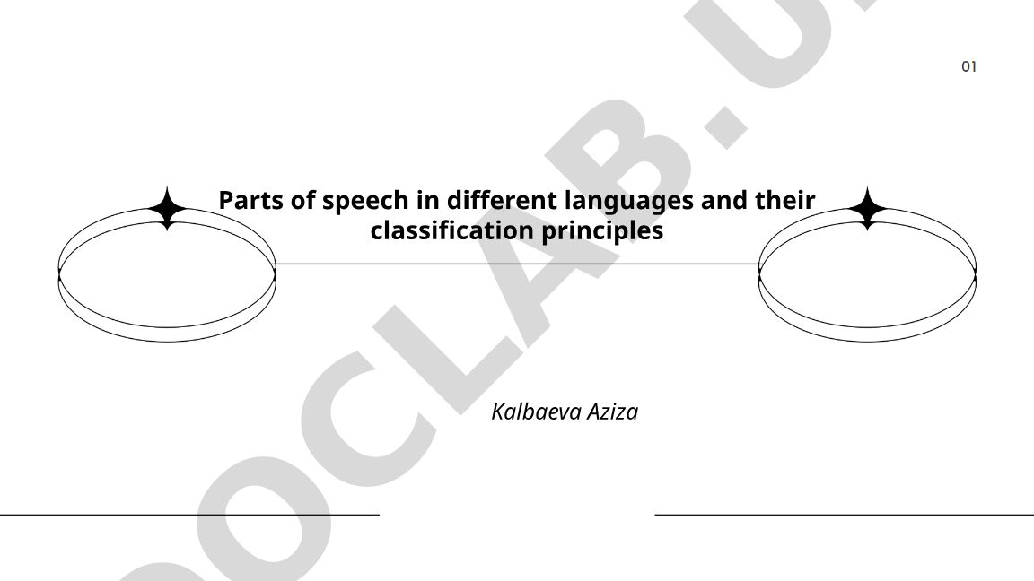 Parts of speech in different languages and their classification principles