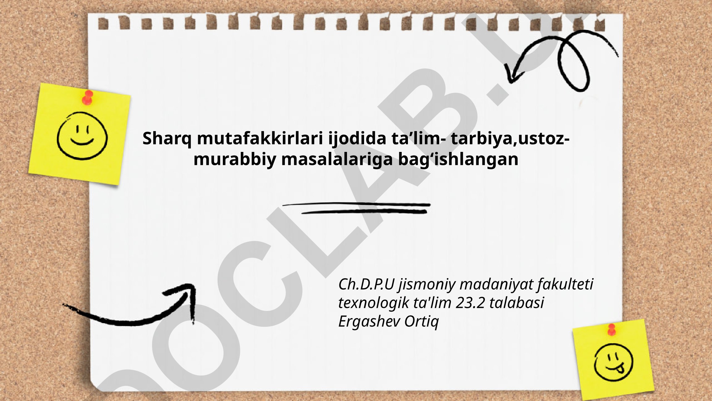 Sharq mutafakkirlari ijodida taʼlim-tarbiya va ustoz-murabbiy masalalari