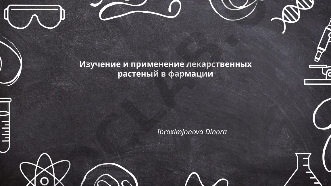 Изучение и применение лекарственных растений в фармации