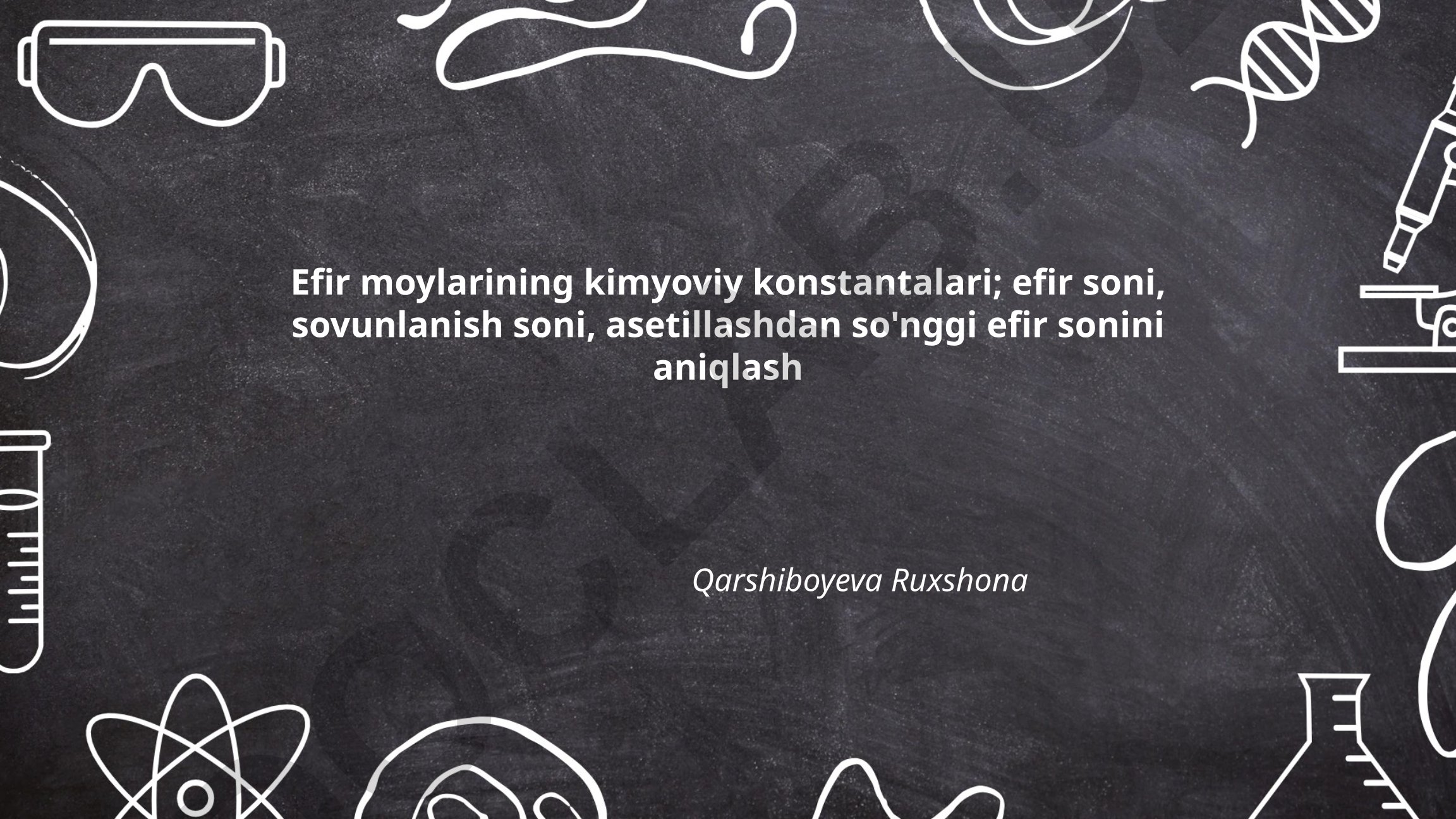 Efir moylarining kimyoviy konstantalari va aniqlash usullari