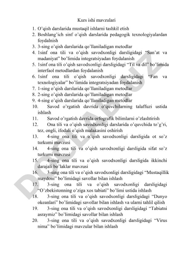 Boshlang'ich sinf o'qish darslarida mustaqil ishlarni tashkil etish va metodlardan foydalanish