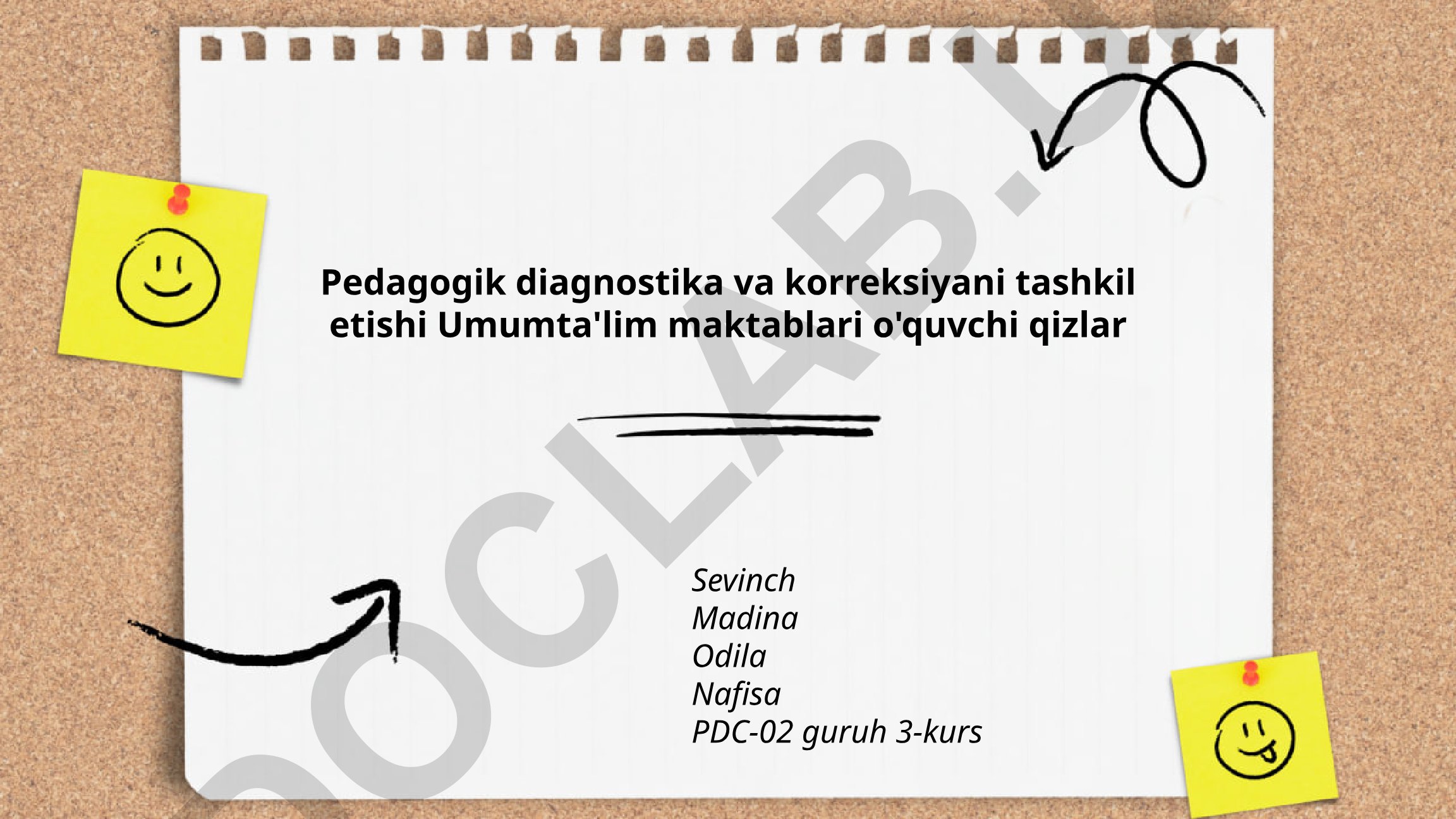 Umumta'lim maktablari o'quvchi qizlarda pedagogik diagnostika va korreksiyani tashkil etish
