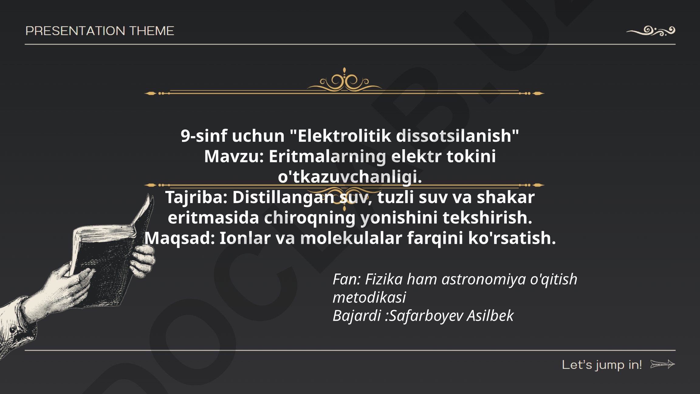 Eritmalarning elektr tokini o'tkazuvchanligi