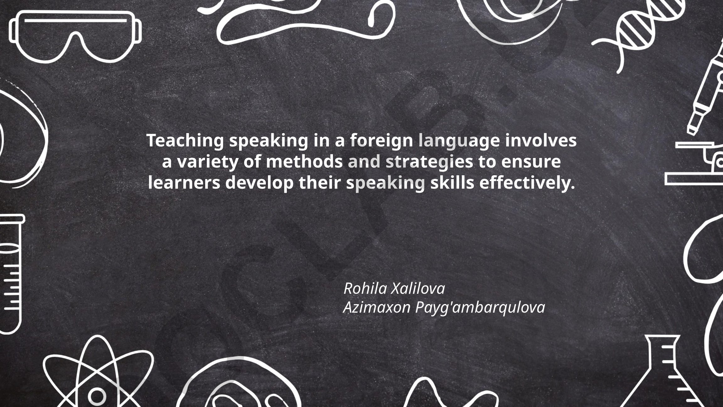 Teaching speaking in a foreign language