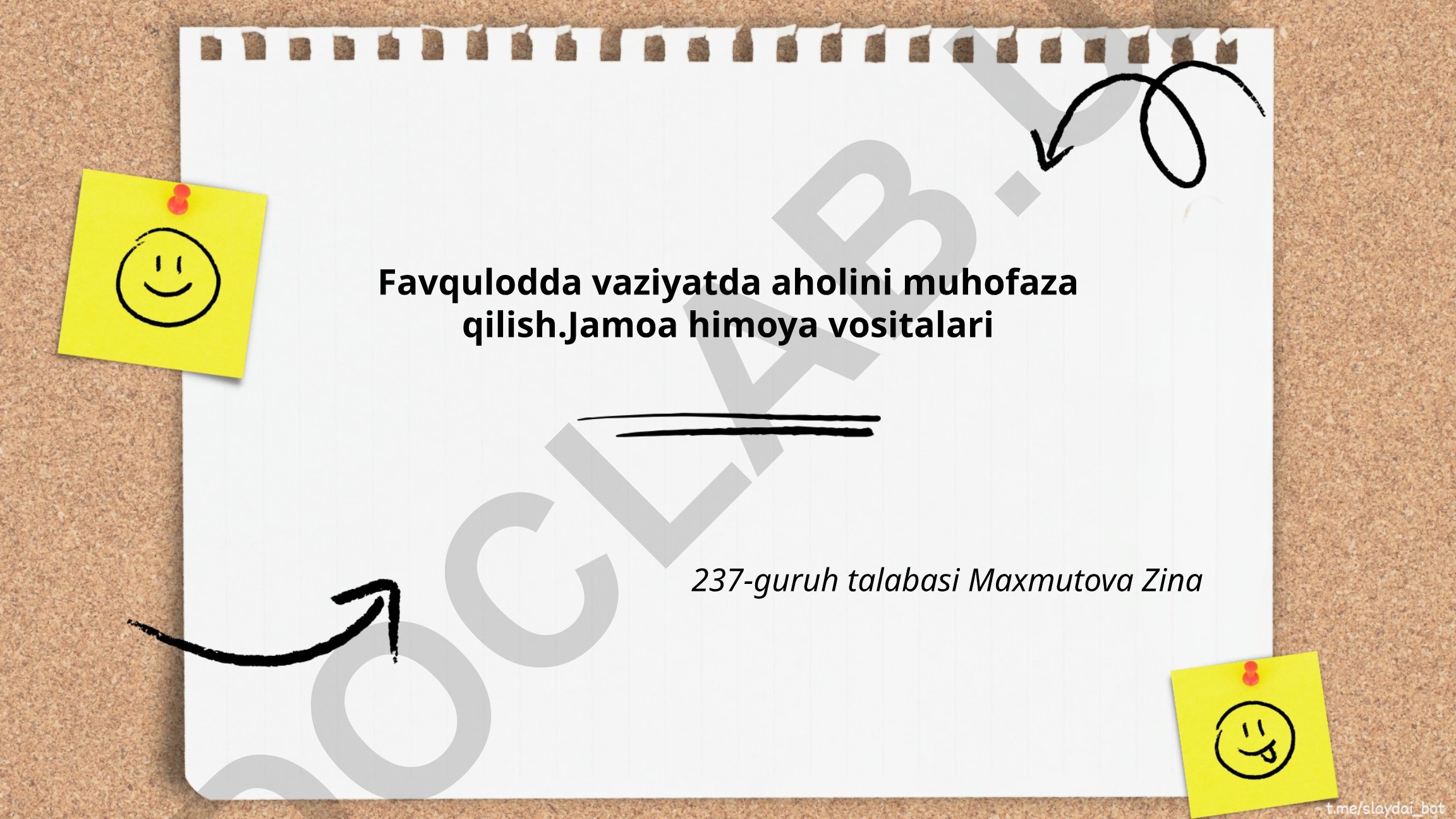 Favqulodda vaziyatda aholini muhofaza qilish va jamoa himoya vositalari