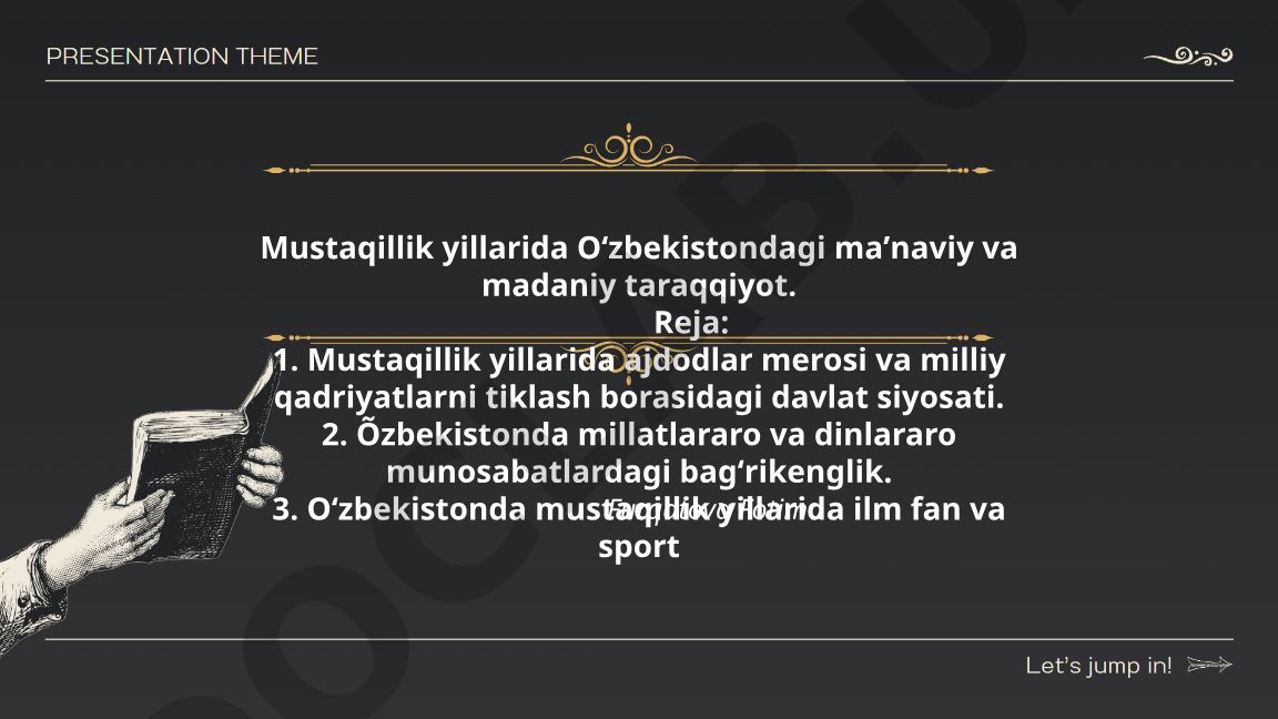 Mustaqillik yillarida Oʻzbekistondagi maʼnaviy va madaniy taraqqiyot