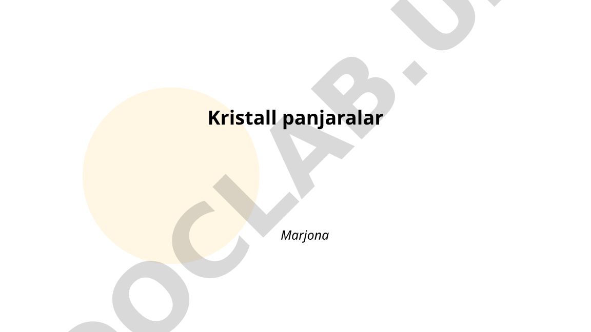 Kristall panjaralar: tushuncha, tarixi va geometriyasi