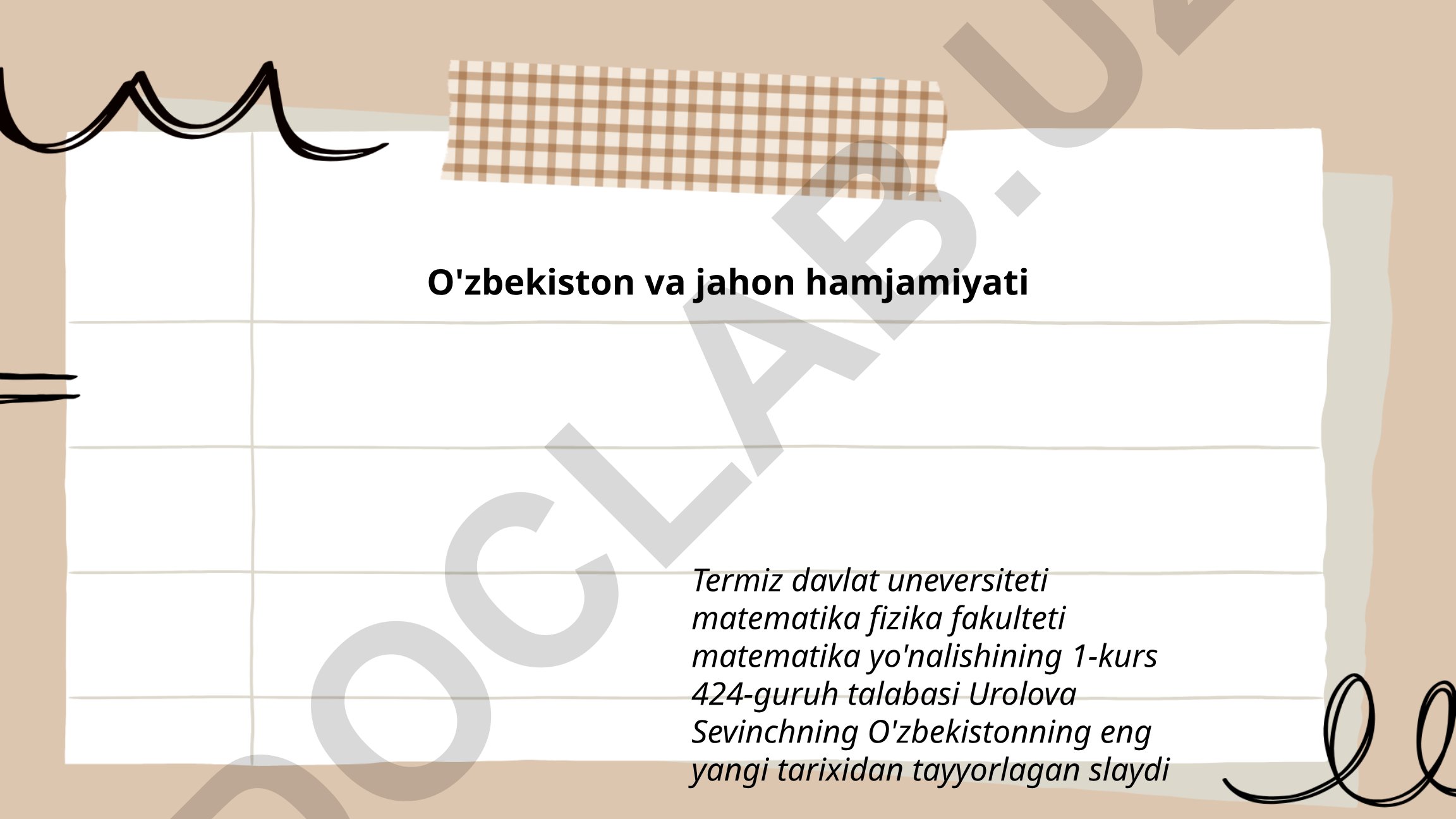 O'zbekistonning xalqaro siyosiy roli va iqtisodiy islohotlari