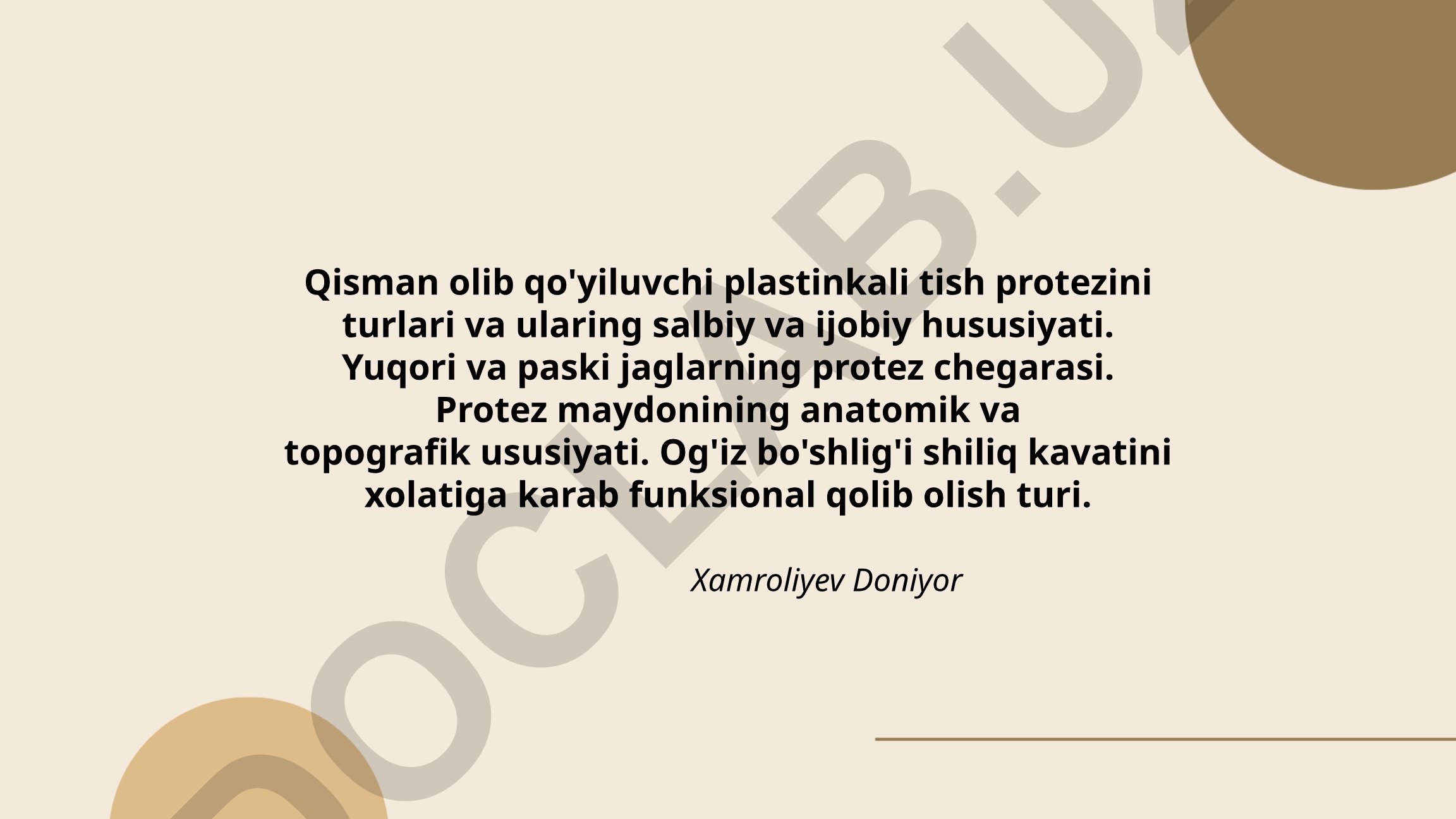 Qisman olib qo'yiluvchi plastinkali tish protezlari va ularning xususiyatlari