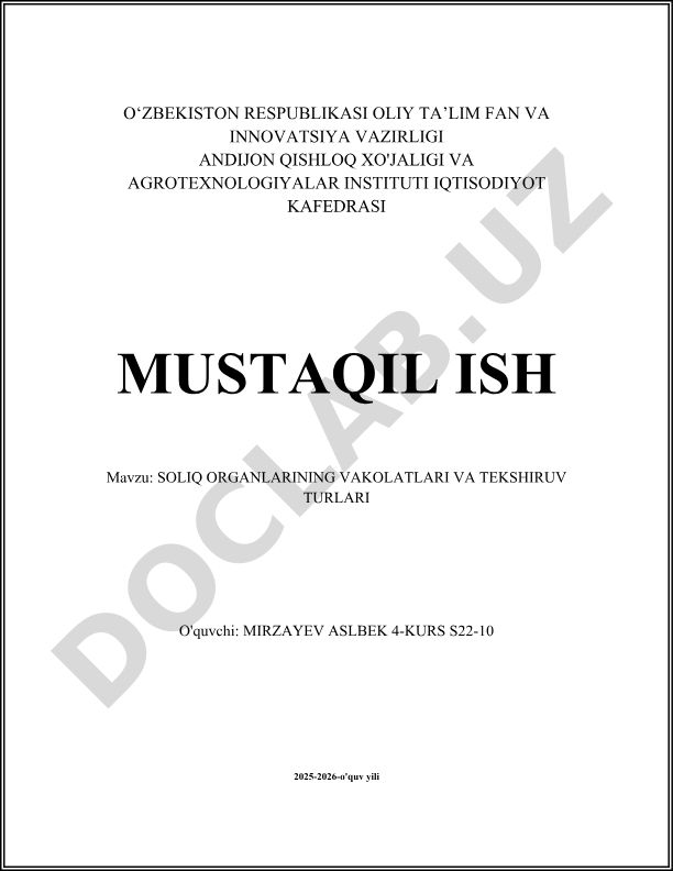 Soliq organlarining vakolatlari va tekshiruv turlari