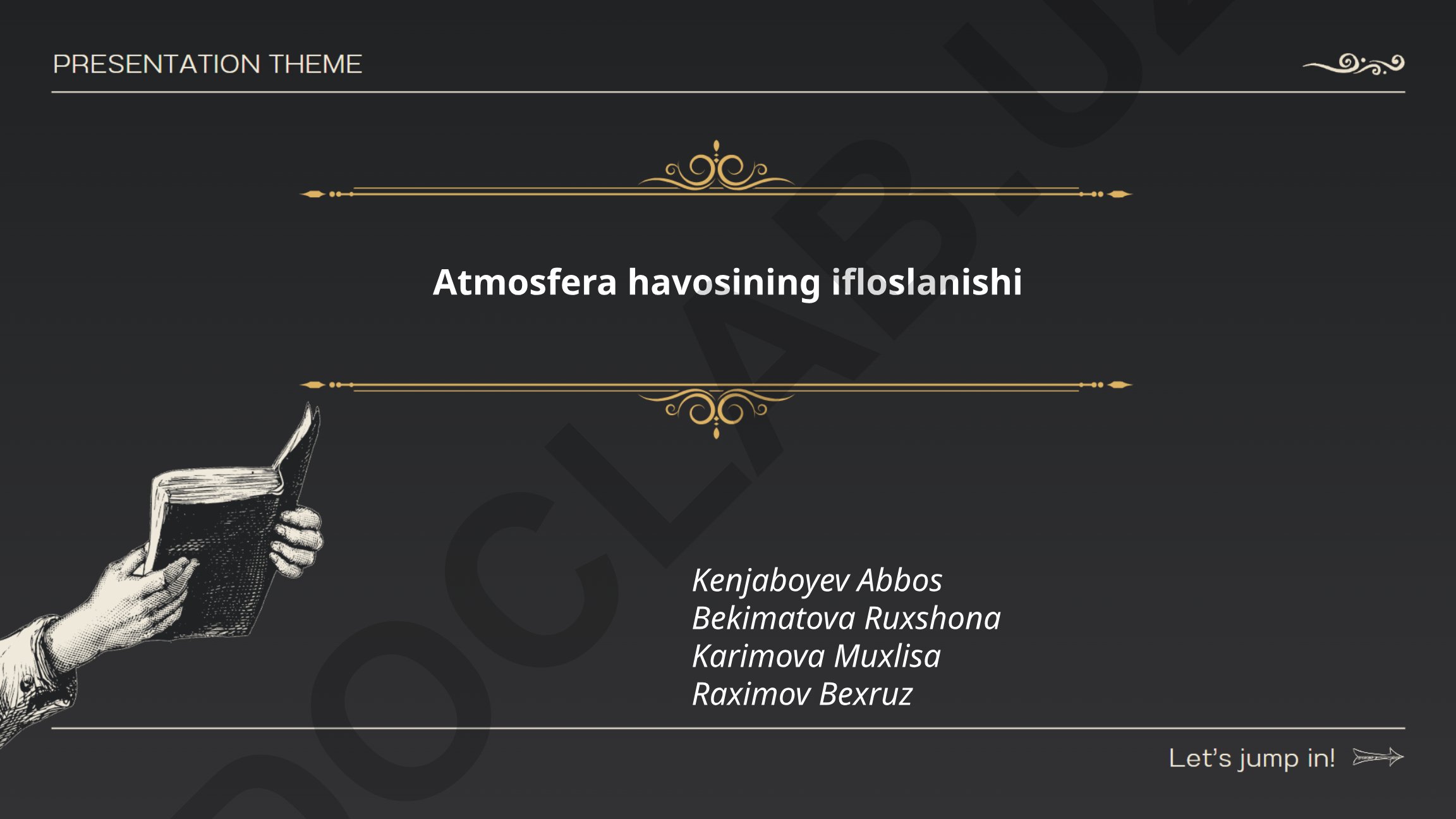 Atmosfera havosining ifloslanishi sabablari va manbalari