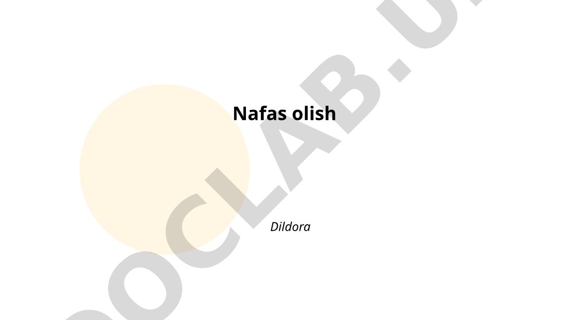 Nafas olish fiziologiyasi va anatomiyasi