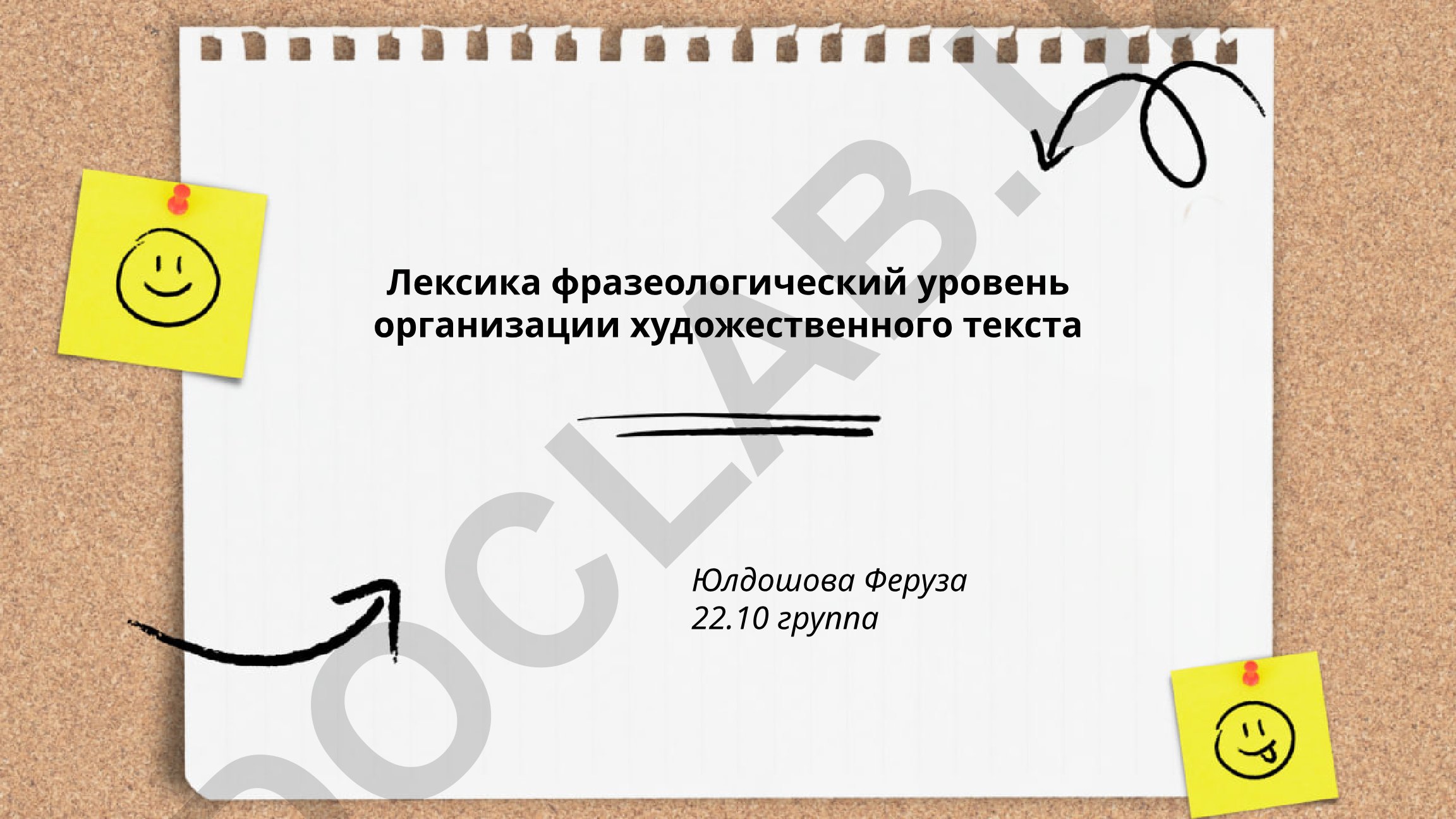 Лексика фразеологический уровень организации художественного текста