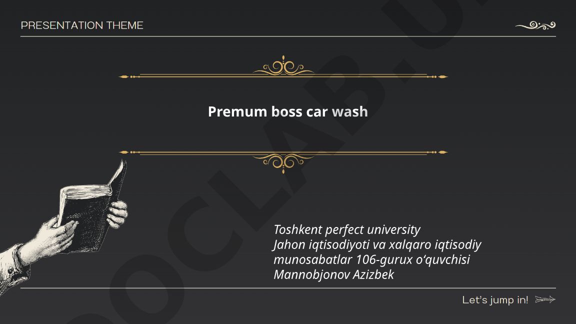 Premum Boss Car Wash xizmat turlari va narxlari