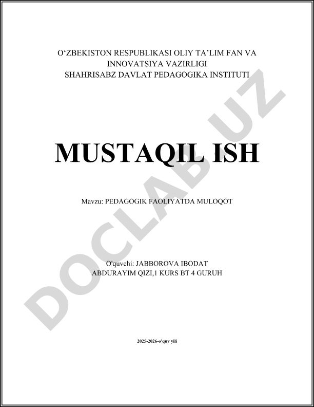 Pedagogik faoliyatda muloqot