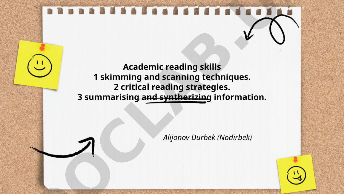 Academic reading skills: skimming, scanning and critical reading strategies
