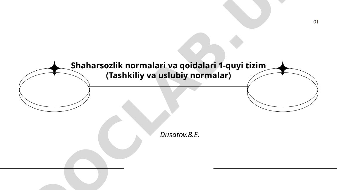 Shaharsozlik normalari va qoidalari 1-quyi tizim (Tashkiliy va uslubiy normalar)