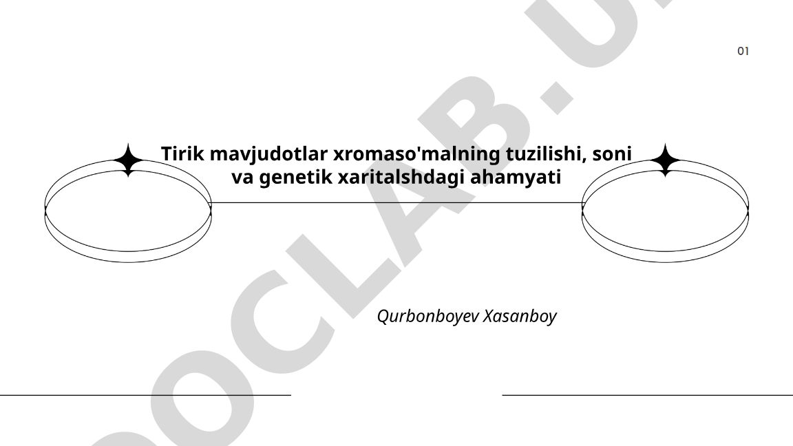 Tirik mavjudotlar xromasomalarining tuzilishi, soni va genetik xaritalashdagi ahamiyati