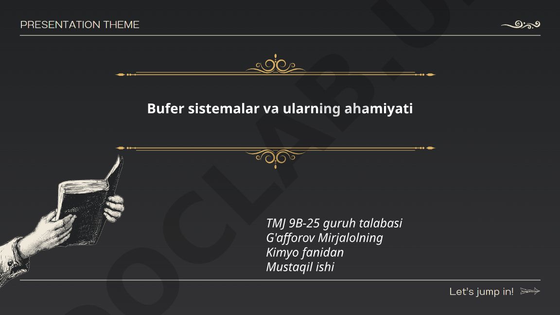 Bufer sistemalar va ularning ahamiyati