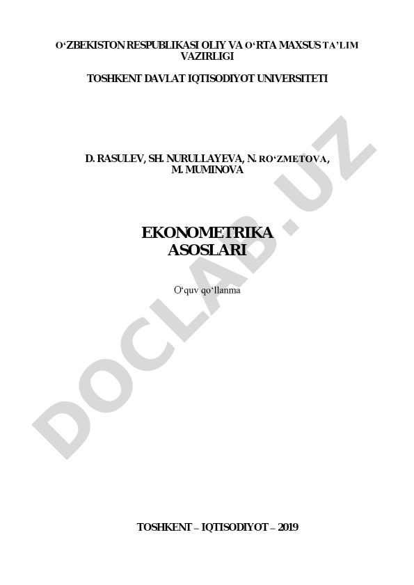 Ekonometrika asoslari