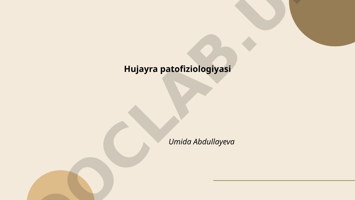 Hujayra patofiziologiyasi