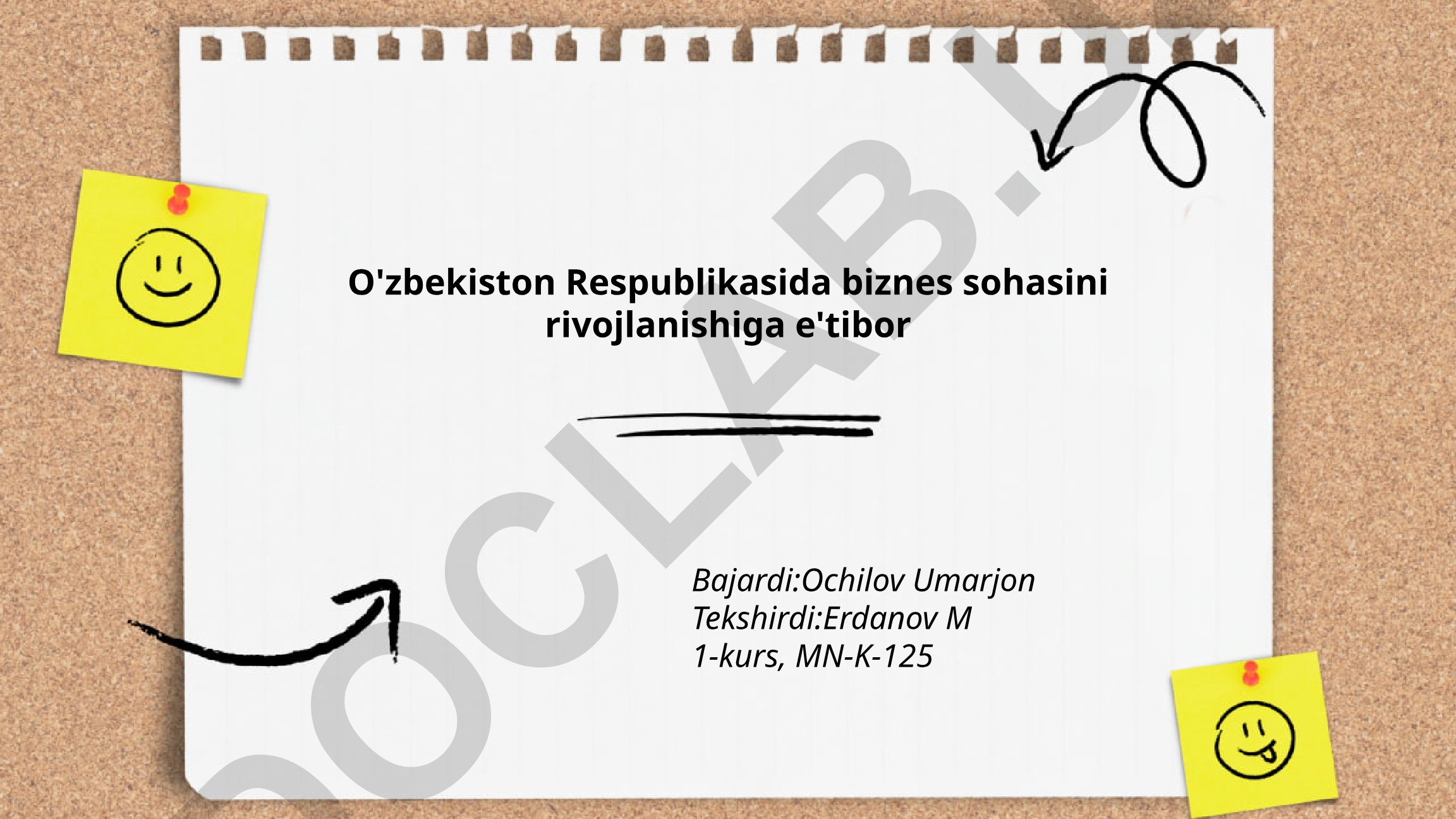 O'zbekistonda biznes sohasini rivojlantirish