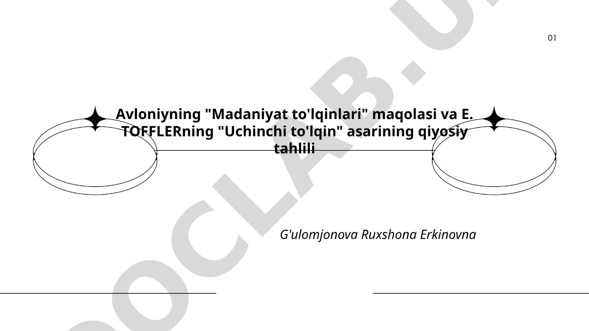 Avloniyning "Madaniyat to'lqinlari" va Tofflerning "Uchinchi to'lqin" asarlarining qiyosiy tahlili