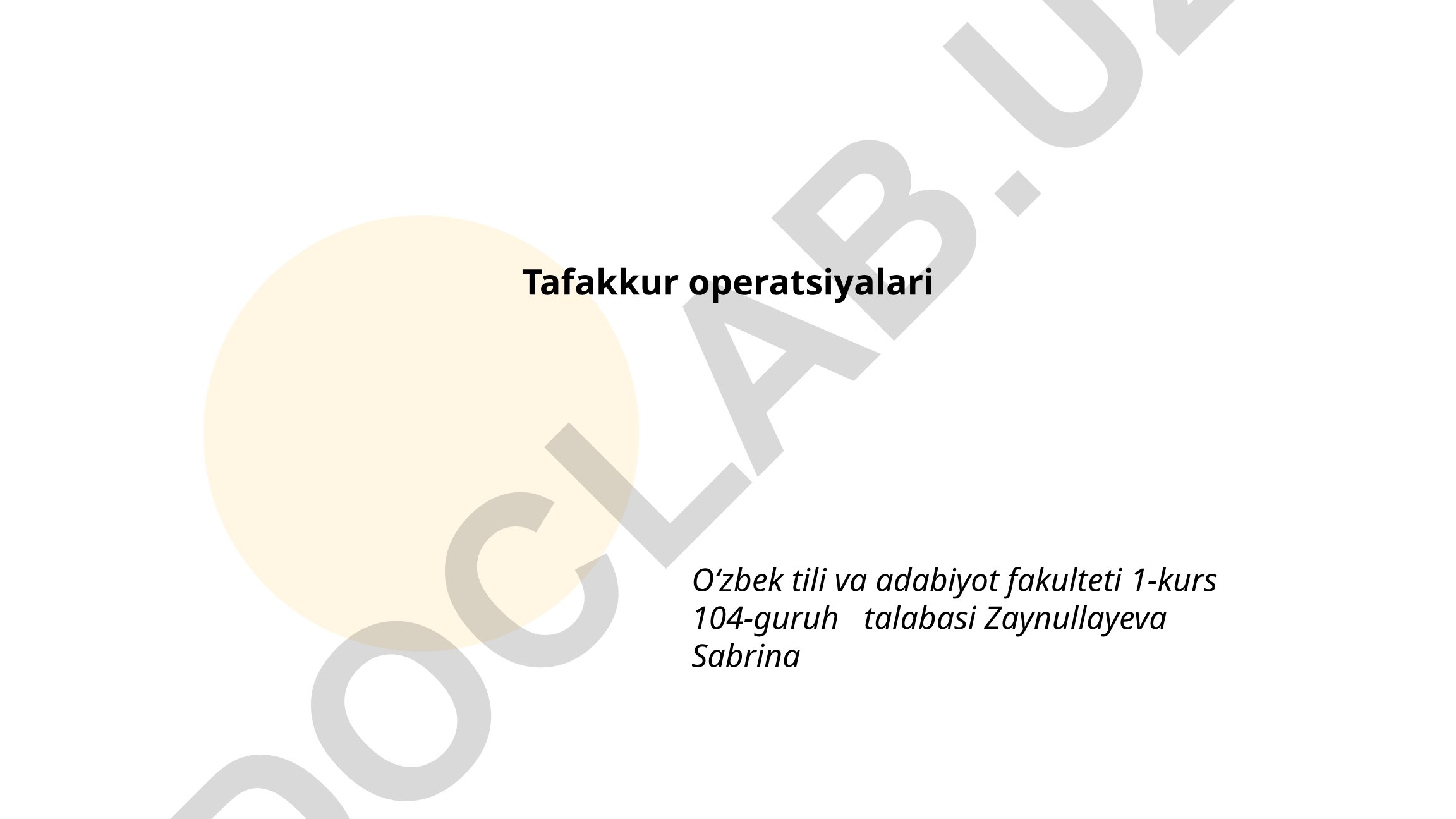 Tafakkur operatsiyalari
