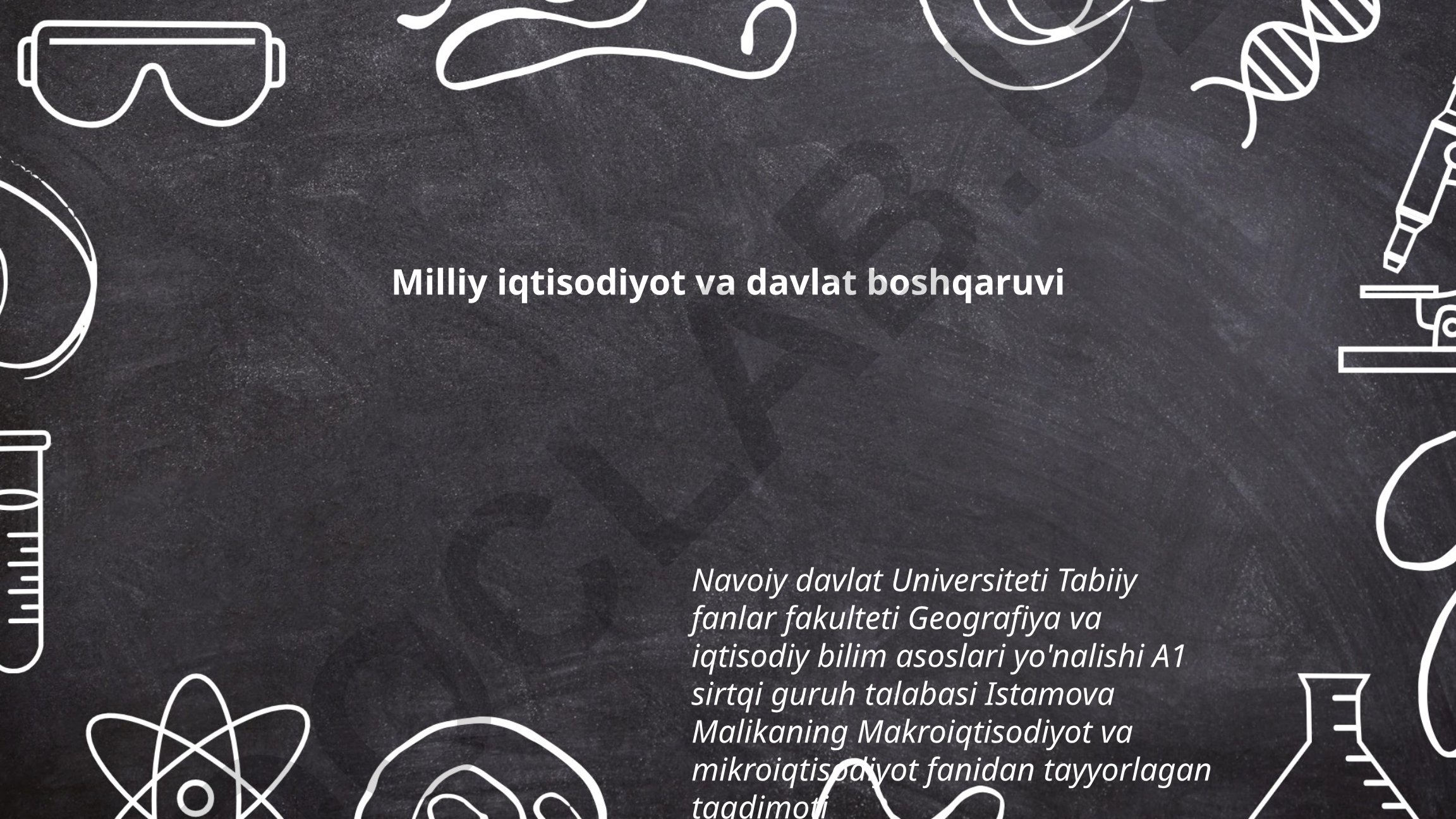 Milliy iqtisodiyot va davlat boshqaruvi