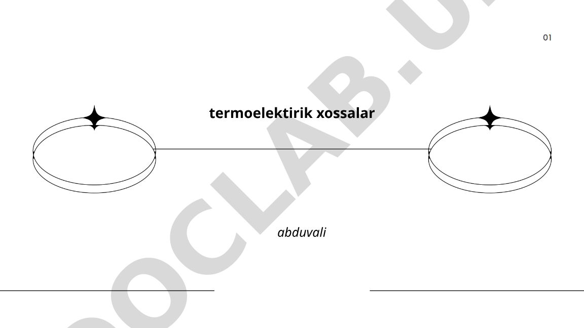 Termoelektrik effektlar va ularning xossalari