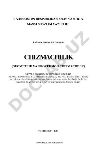Chizmachilik (Geometrik va Proyeksion Chizmachilik)
