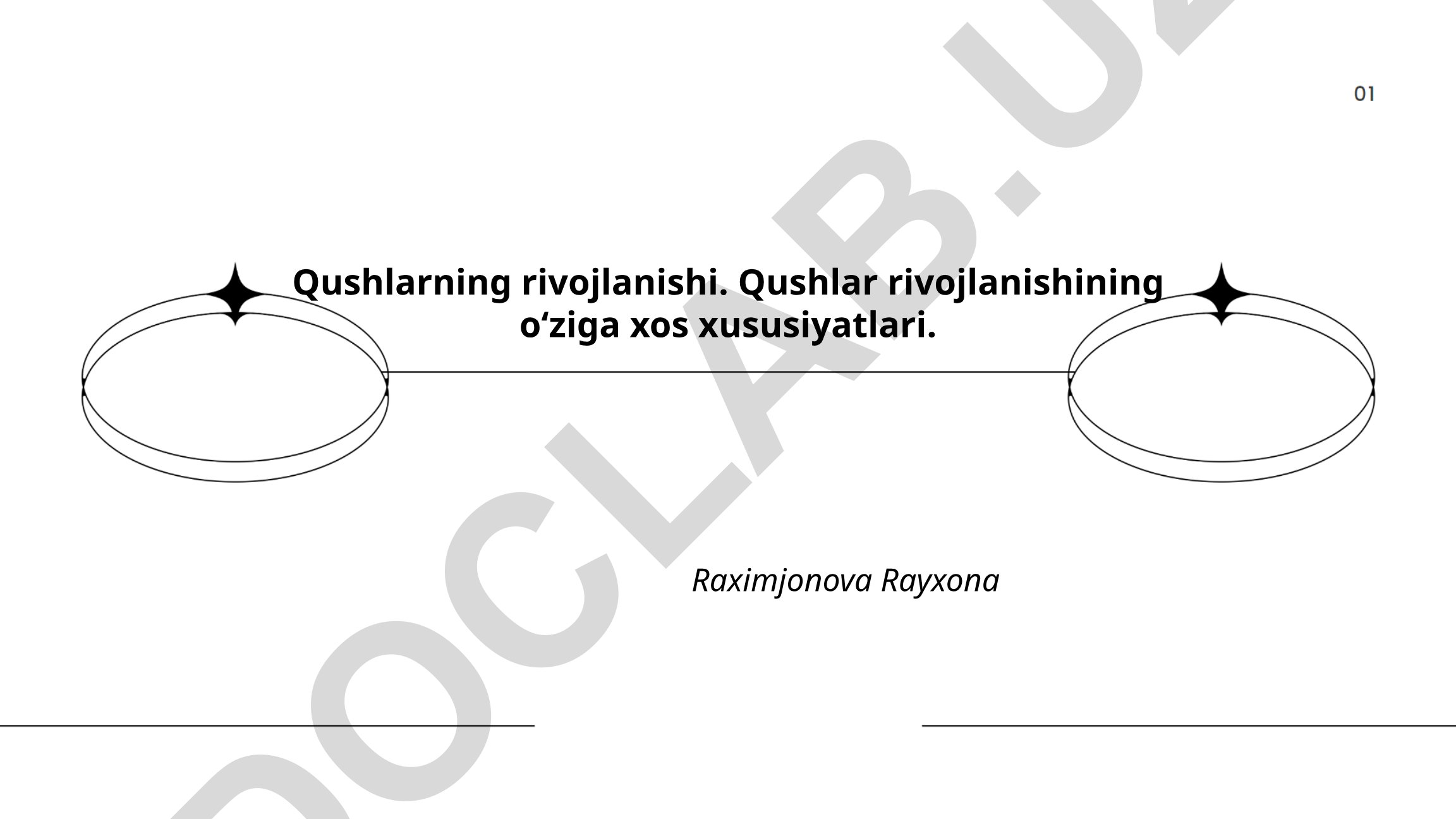 Qushlarning rivojlanishi va tuxum qo'yish jarayonlari