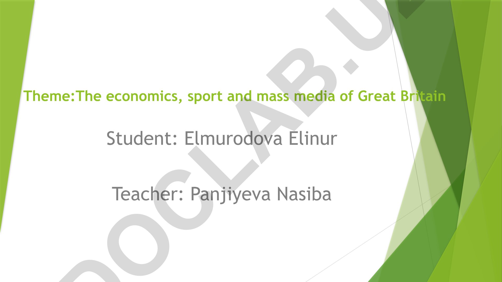 The economics, sport and mass media of Great Britain