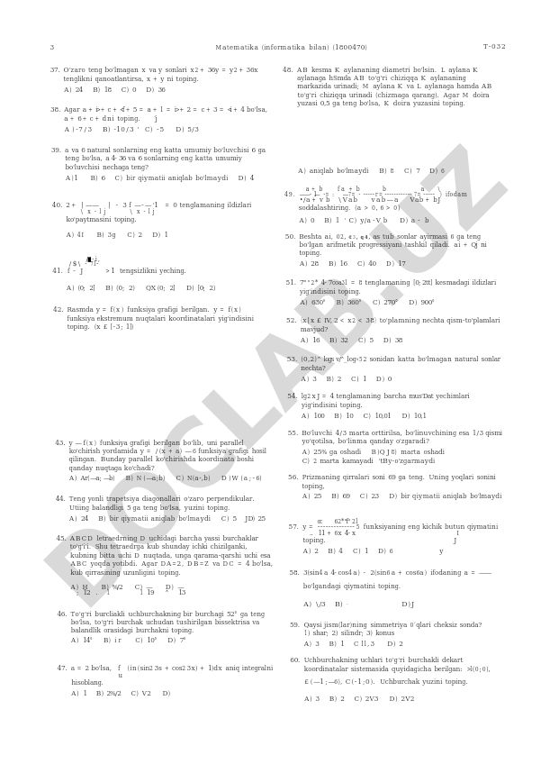 Matematika va informatika masalalari to'plami