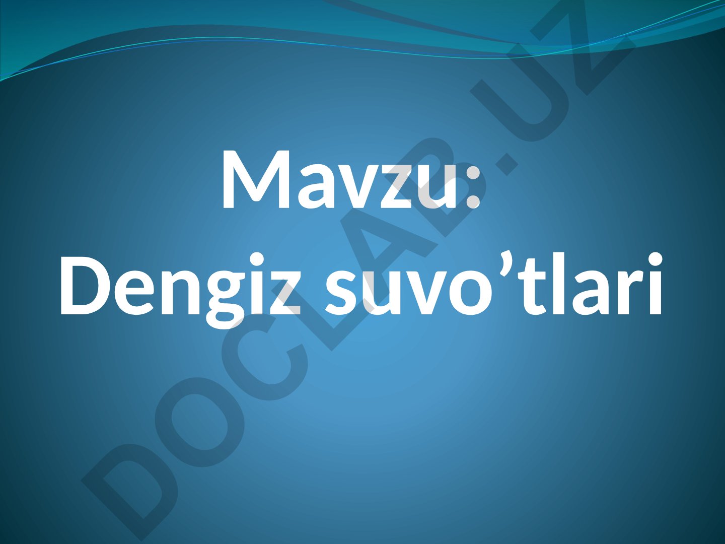 Dengiz suvo’tlari