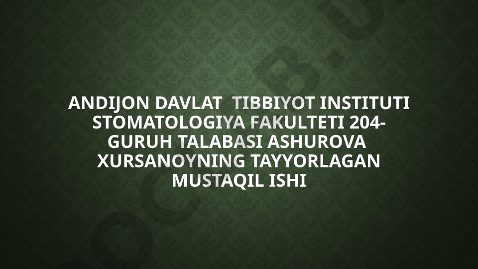 Yuzni qon bilan ta'minlanishi