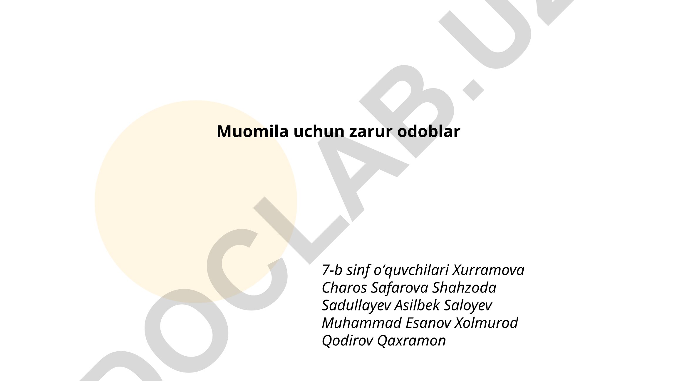 Muomila uchun zarur odoblar