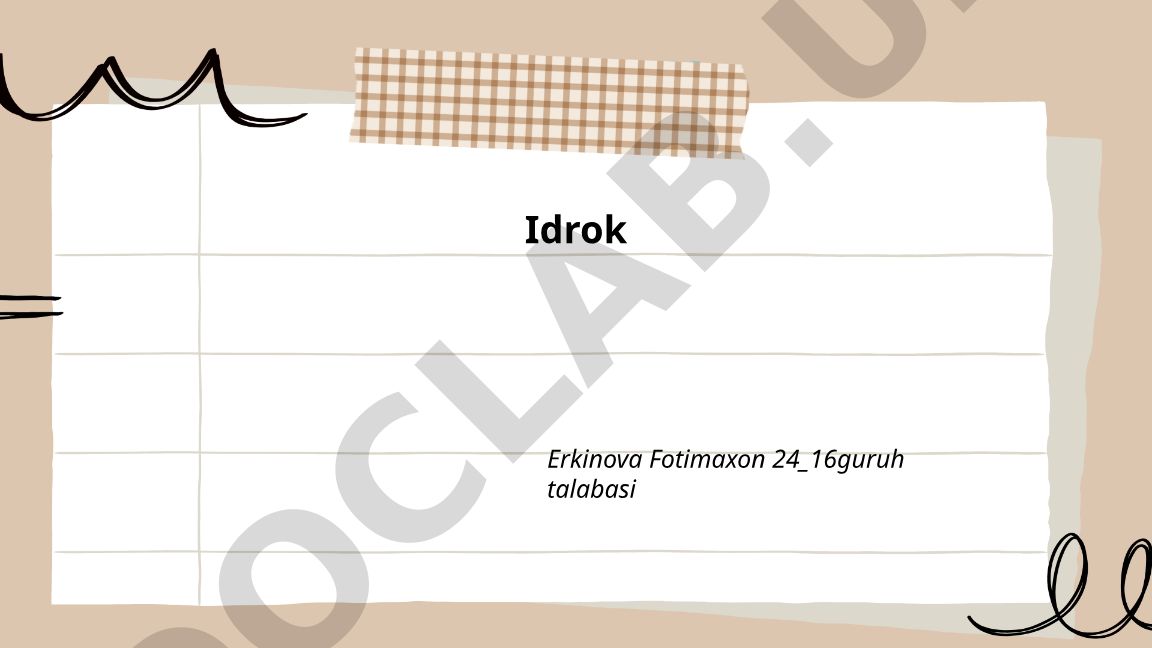 Idrokning ta'rifi, mohiyati va turlari