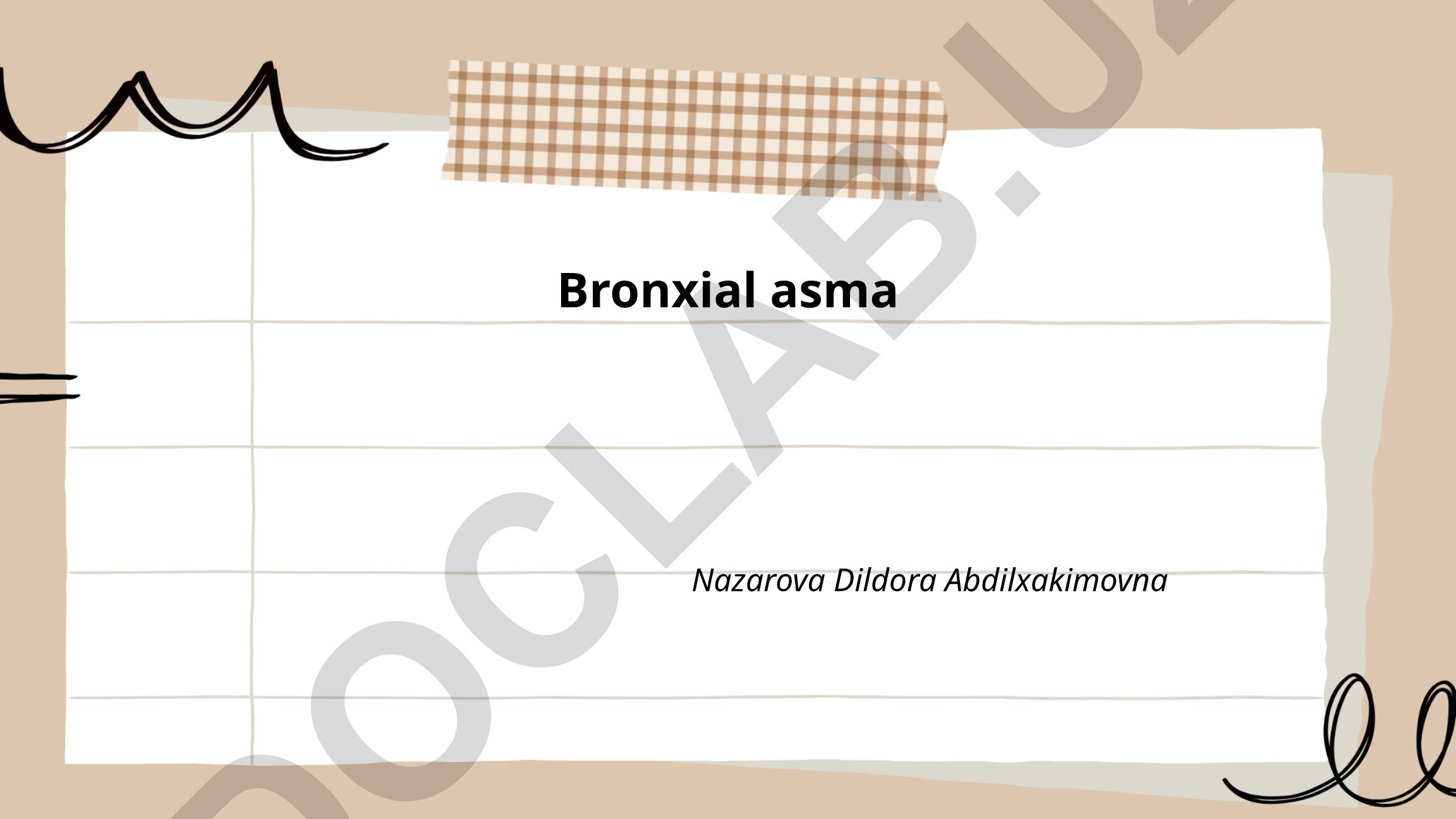 Bronxial asma: ta'rif, epidemiologiya va patogenez