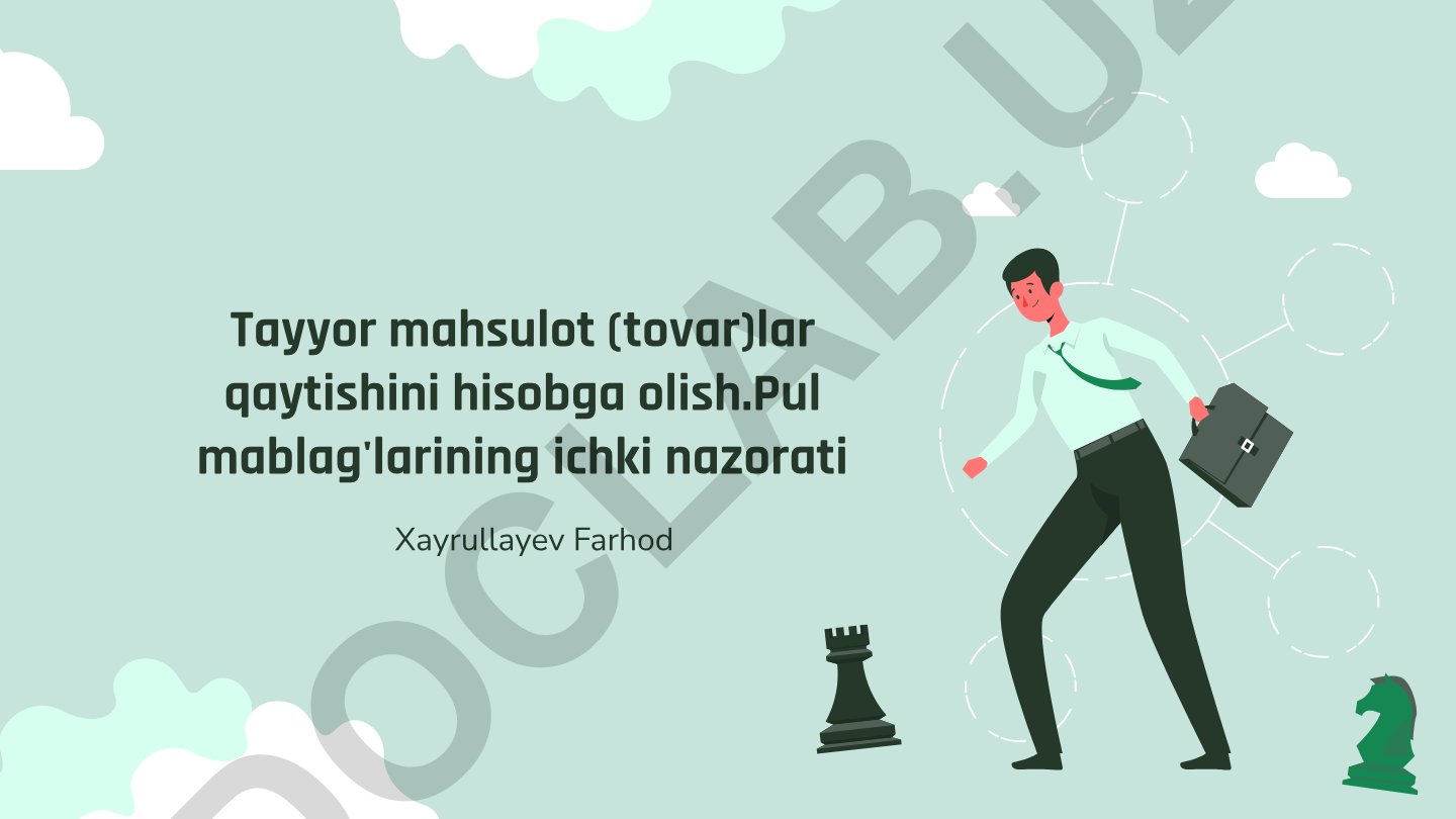 Tayyor mahsulotlar qaytishini hisobga olish va ichki nazorat