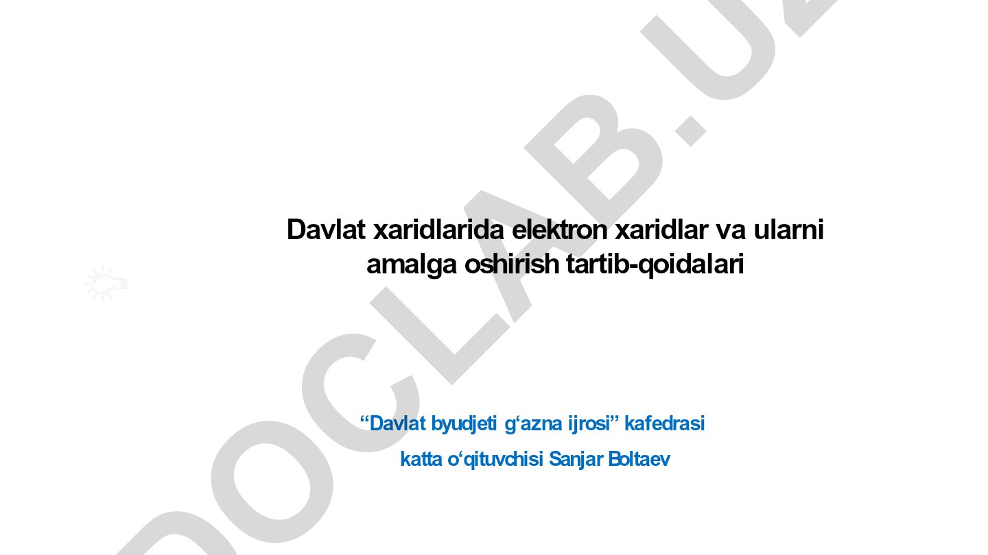 Davlat xaridlarida elektron xaridlar va ularni amalga oshirish tartib-qoidalari