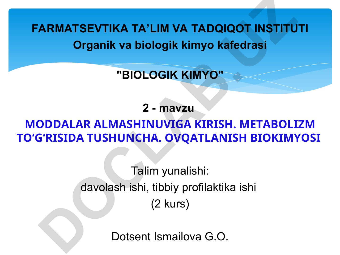 Moddalar almashinuvi va metabolizm tushunchasi