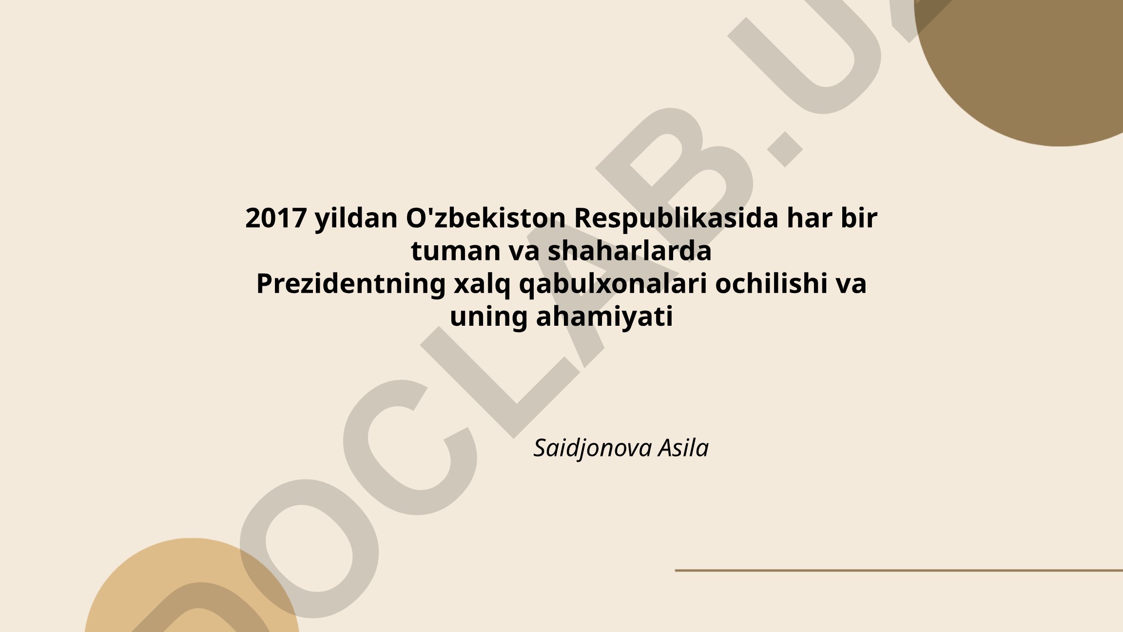 Prezidentning xalq qabulxonalari ochilishi va uning ahamiyati