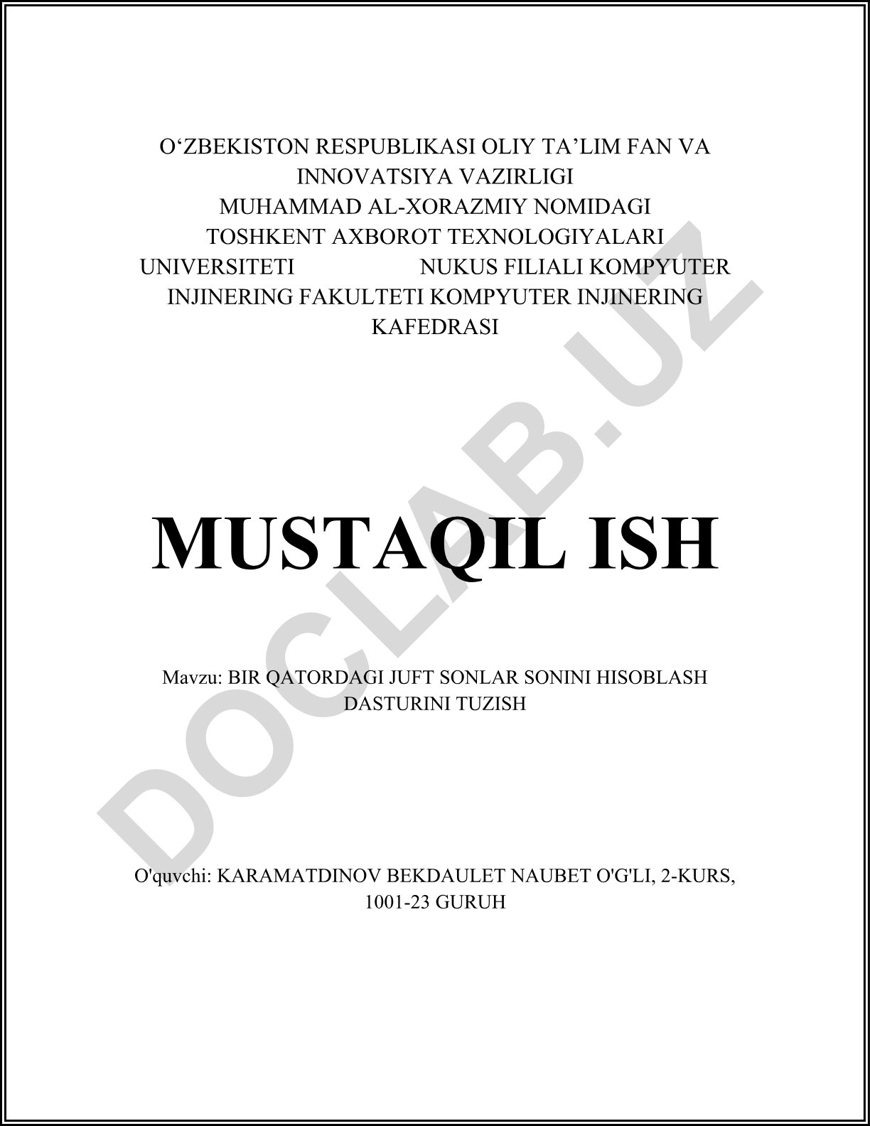 Bir qatordagi juft sonlar sonini hisoblash dasturini tuzish