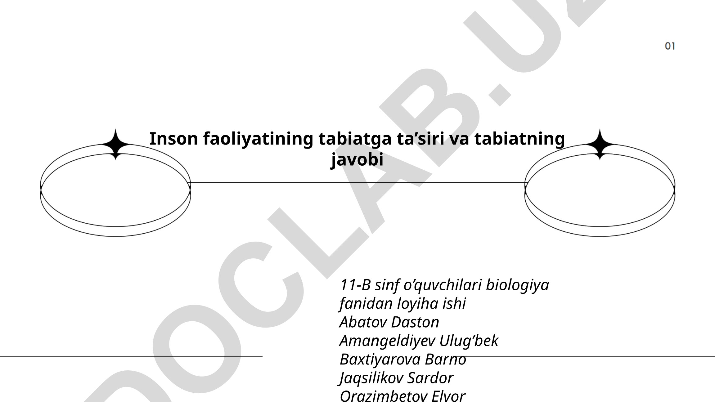 Inson faoliyatining tabiatga ta'siri va tabiatning javobi