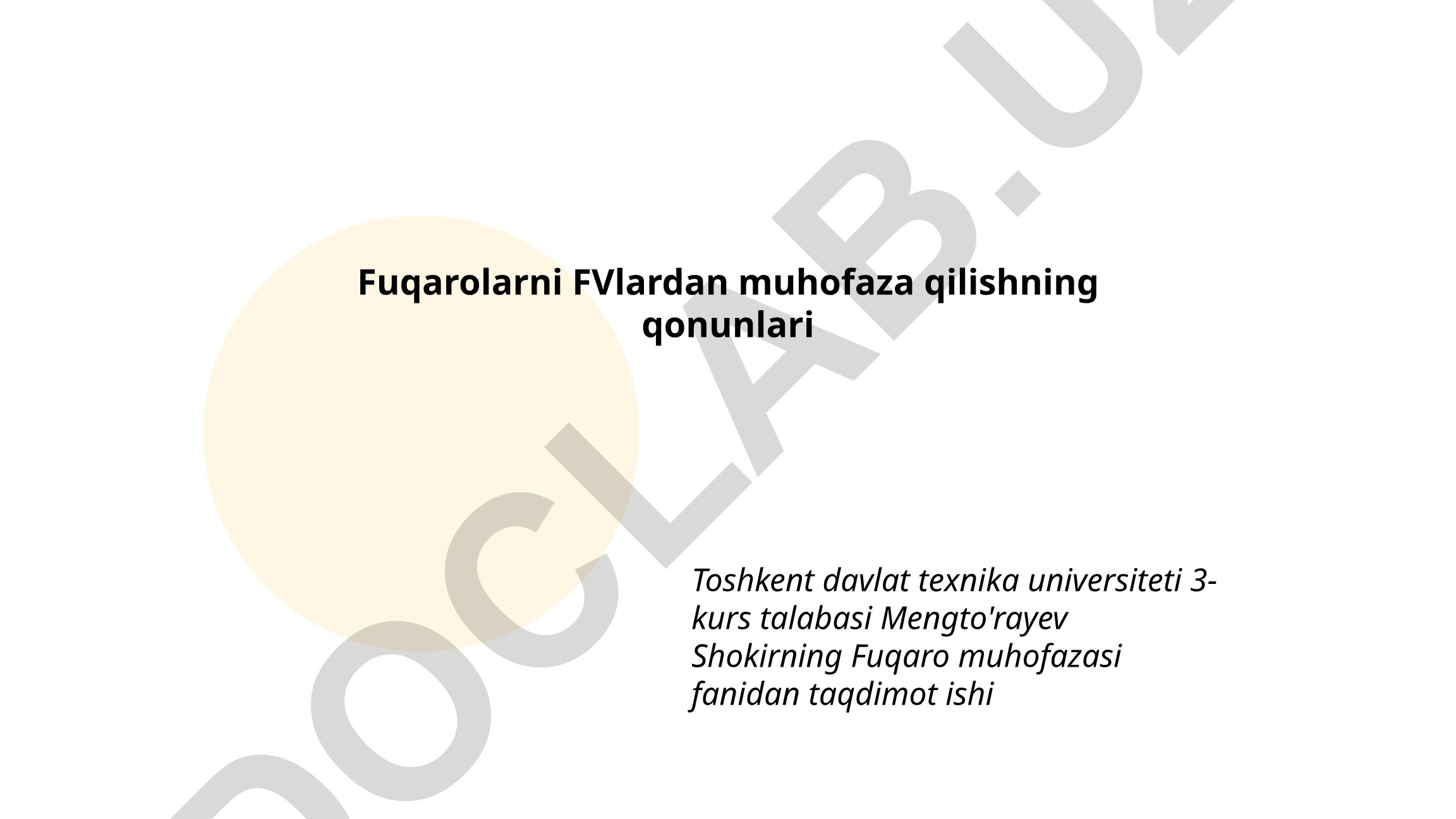 Fuqarolarni favqulodda vaziyatlardan muhofaza qilish qonunlari