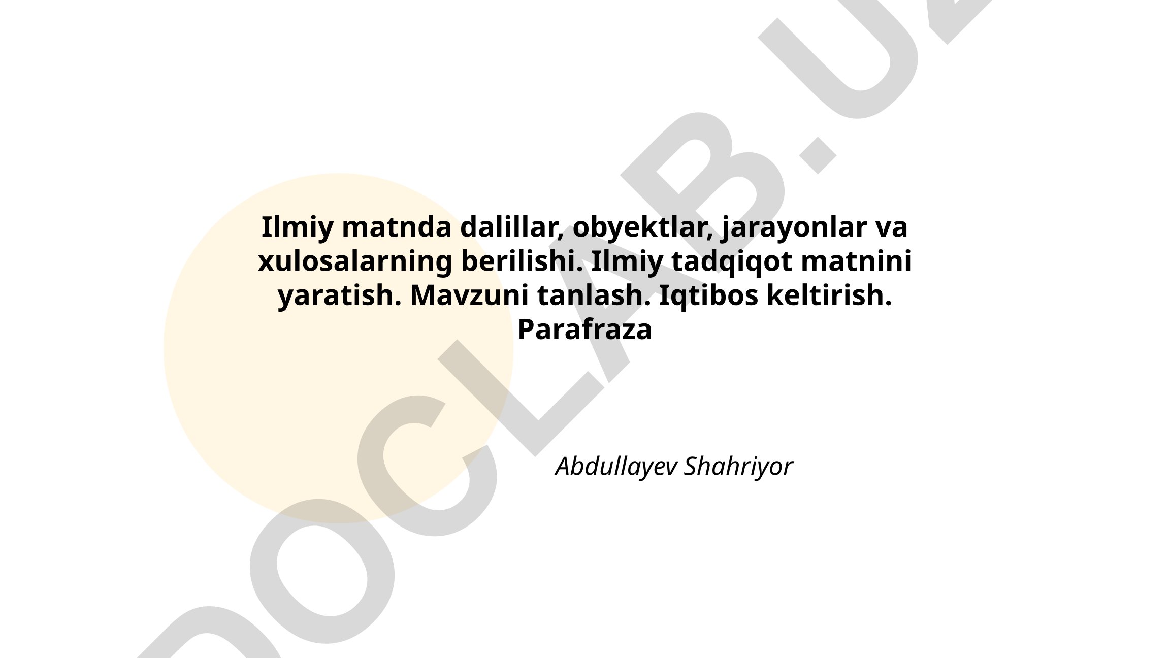 Ilmiy tadqiqot matnini yaratish va tarkibi